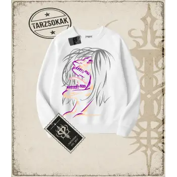 Attack On Titan Anime Baskılı Oversize Unisex Bisiklet Yaka Sweatshirt