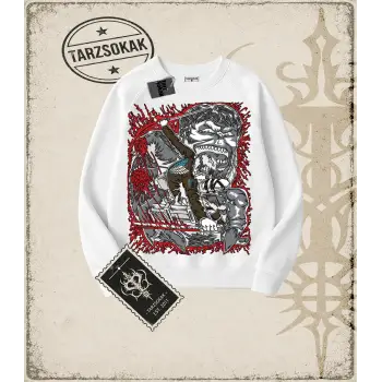 Attack On Titan Anime Baskılı Oversize Unisex Bisiklet Yaka Sweatshirt