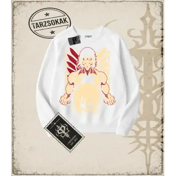 Attack On Titan Anime Baskılı Oversize Unisex Bisiklet Yaka Sweatshirt