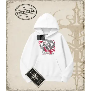 Attack On Titan Anime Baskılı Oversize Unisex Kapşonlu Sweatshirt