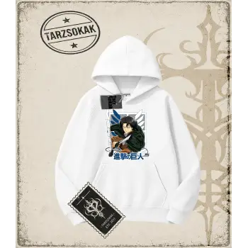 Attack On Titan Anime Baskılı Oversize Unisex Kapşonlu Sweatshirt
