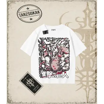 Attack On Titan Anime Baskılı Oversize Unisex Tişört