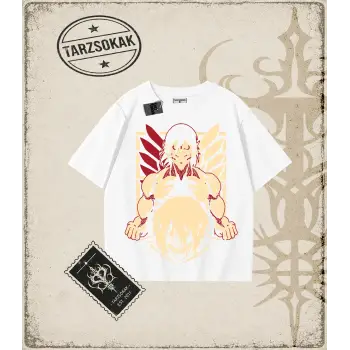 Attack On Titan Anime Baskılı Oversize Unisex Tişört