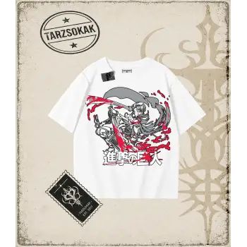 Attack On Titan Anime Baskılı Oversize Unisex Tişört