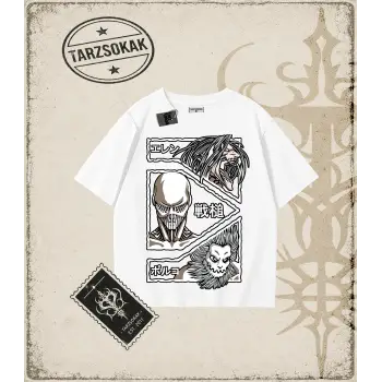 Attack On Titan Anime Baskılı Oversize Unisex Tişört