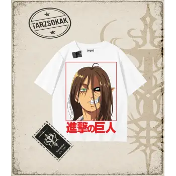 Attack On Titan Anime Baskılı Oversize Unisex Tişört