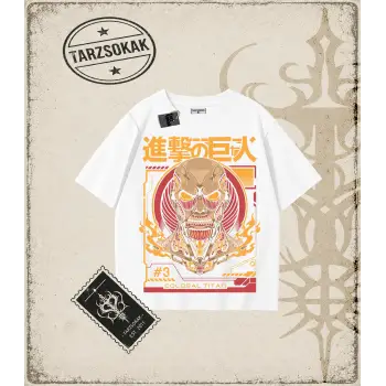 Attack On Titan Anime Baskılı Oversize Unisex Tişört
