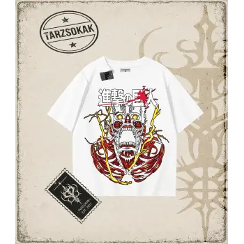 Attack On Titan Anime Baskılı Oversize Unisex Tişört