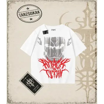 Attack On Titan Anime Baskılı Oversize Unisex Tişört