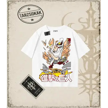 Attack On Titan Anime Baskılı Oversize Unisex Tişört