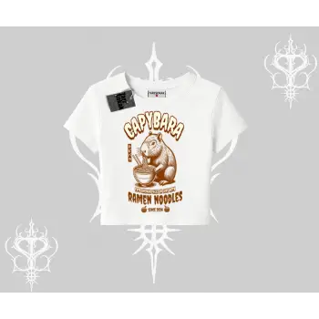 Babby Tee Tshirt Cute Capybara Enjoying Ramen Noodles Artwork