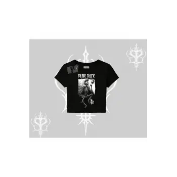 Babby Tee Tshirt Punk Rock Chaos Skeleton Riot