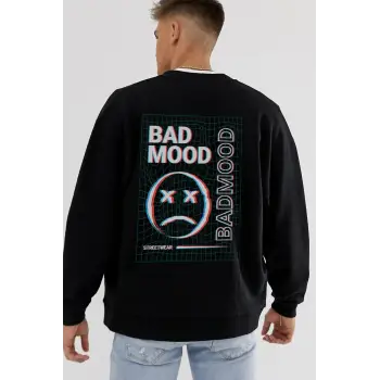 Bad Mood Oversize Siyah Sweatshirt Tarzsokak44