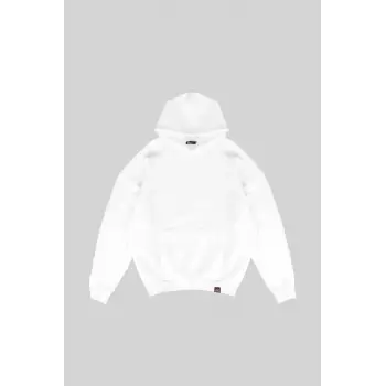 Basic Beyaz Oversize Unisex Kapuşonlu