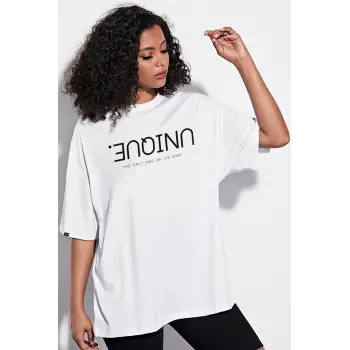 Baskılı Beyaz Tshirt NRAGE156