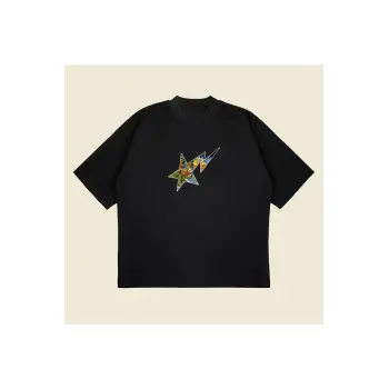 Bathing Ape Mandarin Baskılı Oversize Unisex Pamuklu Nefes Alan Kalın Kumaşlı