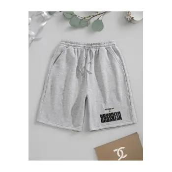 Bay Brooklyn Just Take Act Baskılı Sportif Unisex Bermuda