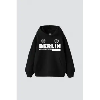 Berlin Baskılı Oversize Unisex Premium Siyah