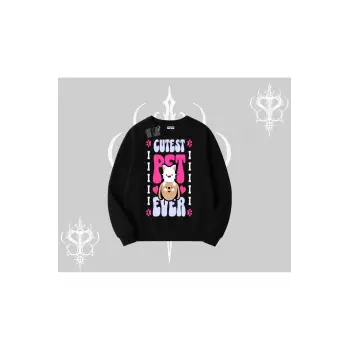 Best Pet Ever Baskılı Biskilet Sweatshirt