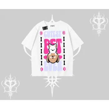 Best Pet Ever Baskılı Oversize Tshirt