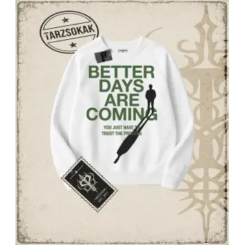 BETTER DAYS  Oversize Unisex Bisiklet Yaka Sweatshirt