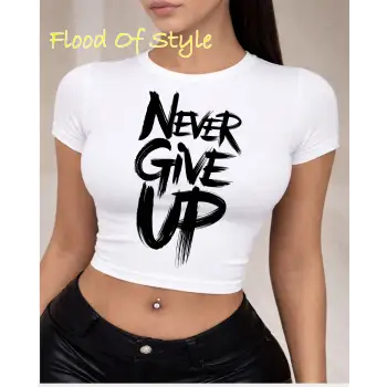 Beyaz Babby Tee nevergiveup Özel tasarım