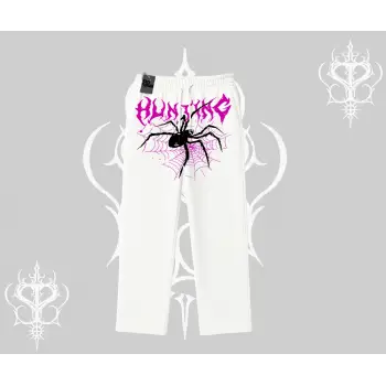Beyaz Baggy Eşofman Altı Autumn Spider