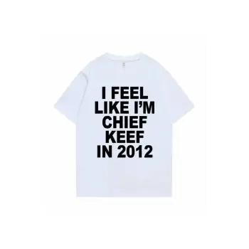 Beyaz Ben Baş Keef gibi hissediyorum 2012de Grafik Baskı Tshirt Komik Rap Meme Yaz K