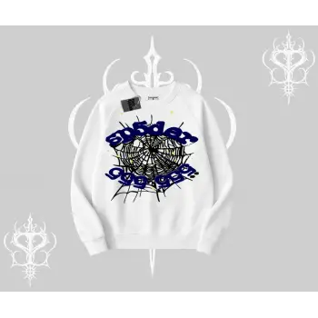 Beyaz Biskilet Yaka Sweatshirt Sp55der