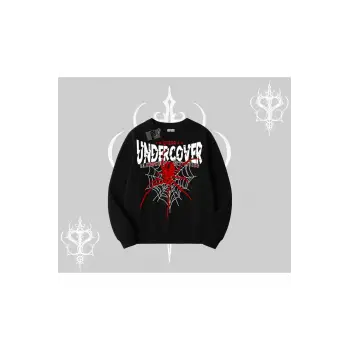Beyaz Biskilet Yaka Sweatshirt Spider Undercover