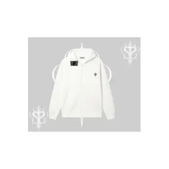 Beyaz Hırka Sweatshirt Özel logolu