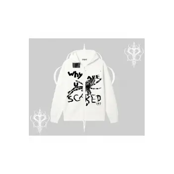 Beyaz Hırka Sweatshirt Why are u Scared