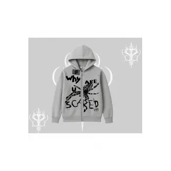 Beyaz Hırka Sweatshirt Why are u Scared