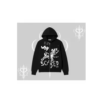 Beyaz Hırka Sweatshirt Why are u Scared