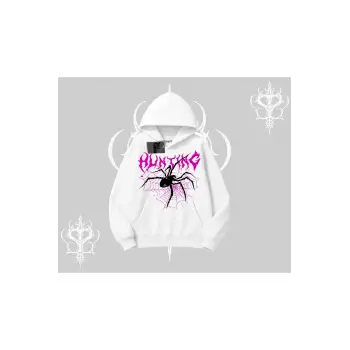 Beyaz Kapşonlu Sweatshirt Autumn Spider