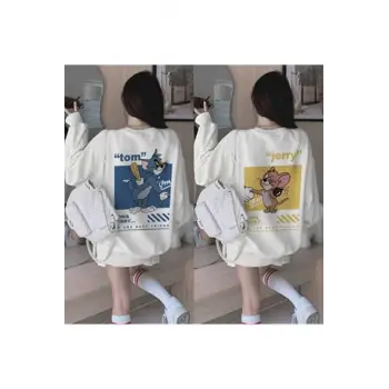 Beyaz Kapşonlu Sweatshirt Çift Sevgili Kombinleri Couple Clothing