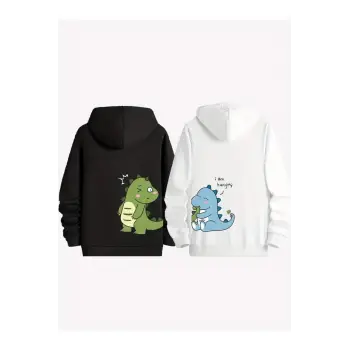 Beyaz Kapşonlu Sweatshirt Çift Sevgili Kombinleri Couple Clothing
