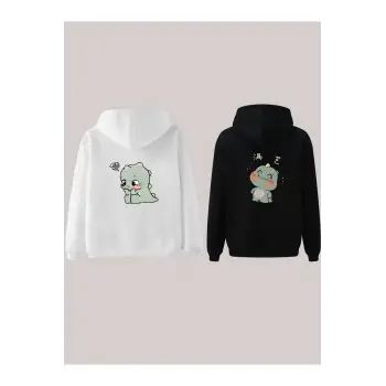 Beyaz Kapşonlu Sweatshirt Çift Sevgili Kombinleri Couple Clothing