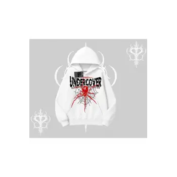 Beyaz Kapşonlu Sweatshirt Spider Undercover