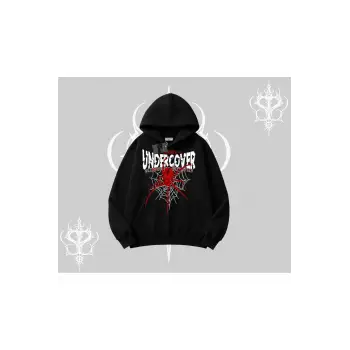 Beyaz Kapşonlu Sweatshirt Spider Undercover