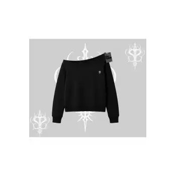 Beyaz Kayık Yaka Sweatshirt Özel logolu
