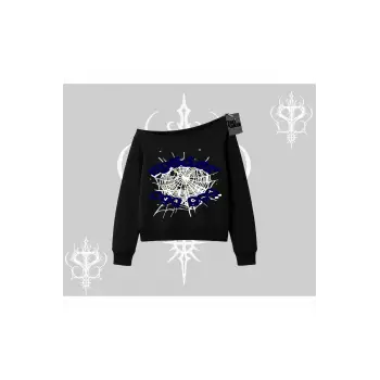 Beyaz Kayık Yaka Sweatshirt Sp55der