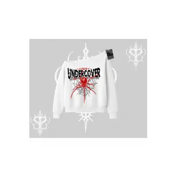 Beyaz Kayık Yaka Sweatshirt Spider Undercover