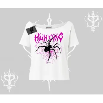 Beyaz Kayık yaka Tişört Autumn Spider