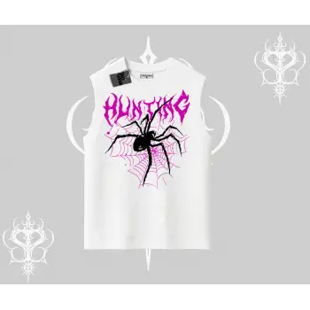 Beyaz Kolsuz Tişört Autumn Spider