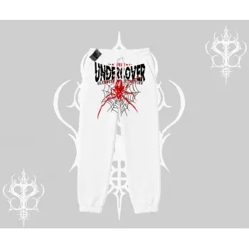 Beyaz Lastikli Eşofman Altı Spider Undercover