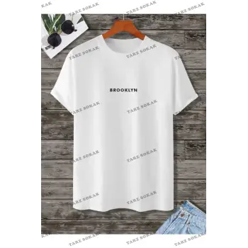 Beyaz Oversize Ön Baskılı