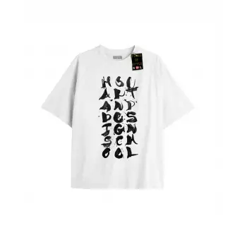 Beyaz Oversize T-shirt harf Özel tasarım