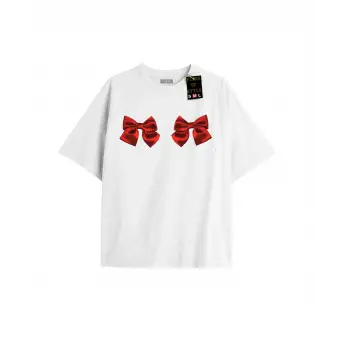 Beyaz Oversize T-shirt kurdalye Özel tasarım