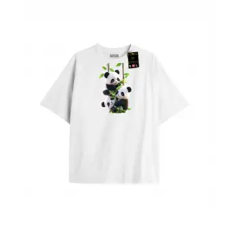 Beyaz Oversize T-shirt pandalar Özel tasarım
